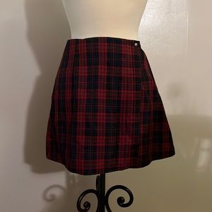 Vintage Plaid wrap mini skirt